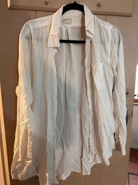 Current/Elliott Men's White Lightweight Shirt Jacket